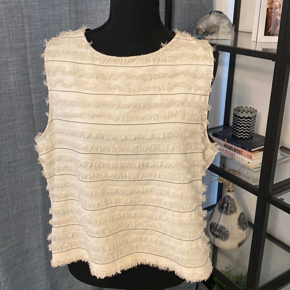 Zara Ivory Sleeveless Top Basic Collection